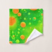 Oranje en groene bubbel Abstracte kunst Bad Handdoek (Wasdoekje)