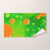 Oranje en groene bubbel Abstracte kunst Bad Handdoek (Handdoek)