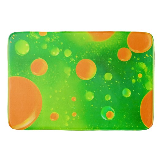 Oranje en groene bubbel Abstracte kunst Badmat (Voorkant)