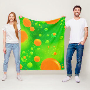 Oranje en groene bubbel Abstracte kunst Fleece Deken