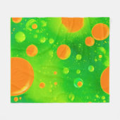 Oranje en groene bubbel Abstracte kunst Fleece Deken (Voorkant (Horizontaal))