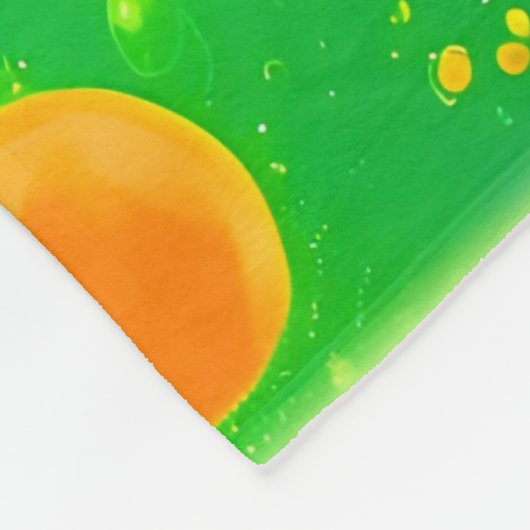 Oranje en groene bubbel Abstracte kunst Fleece Deken (Hoek)