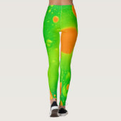 Oranje en groene bubbel Abstracte kunst Leggings (Achterkant)