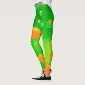 Oranje en groene bubbel Abstracte kunst Leggings (Links)