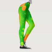 Oranje en groene bubbel Abstracte kunst Leggings (Rechts)
