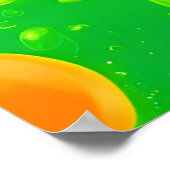 Oranje en groene bubbel Abstracte kunst Poster (Hoek)