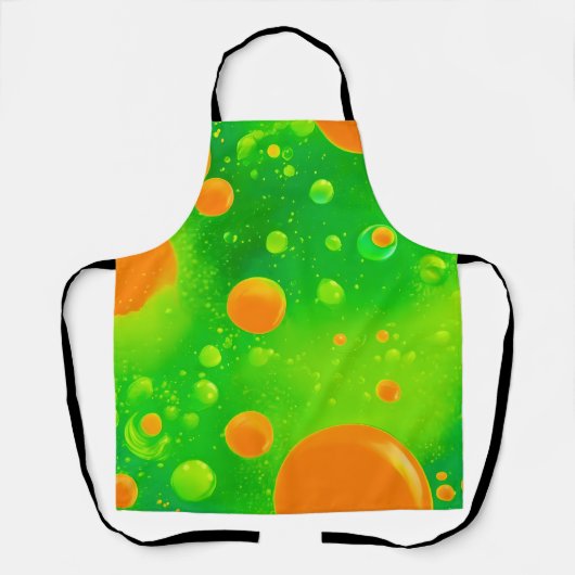 Oranje en groene bubbel Abstracte kunst Schort (Voorkant)