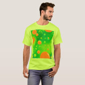 Oranje en Groene Bubbel Abstracte Kunst T-shirt (Voorkant volledig)