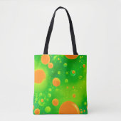 Oranje en groene bubbel Abstracte kunst Tote Bag (Voorkant)