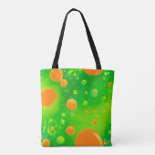 Oranje en groene bubbel Abstracte kunst Tote Bag (Achterkant)