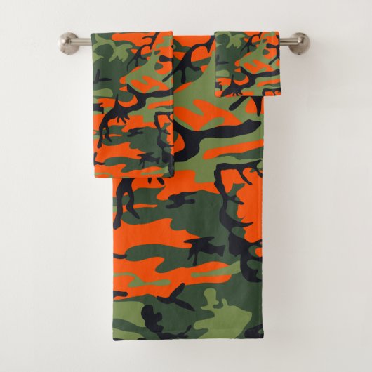 Oranje en groene camouflage, leger, leger bad handdoek (Insitu)