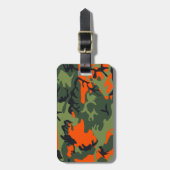 Oranje en groene camouflage, leger, leger bagagelabel (Voorkant verticaal)