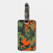 Oranje en groene camouflage, leger, leger bagagelabel (Achterkant verticaal)