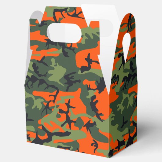 Oranje en groene camouflage, leger, leger bedankdoosjes (Geopend)