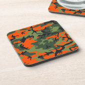 Oranje en groene camouflage, leger, leger bier onderzetter (Linkerzijde)