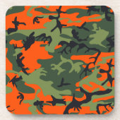 Oranje en groene camouflage, leger, leger bier onderzetter (Voorkant)