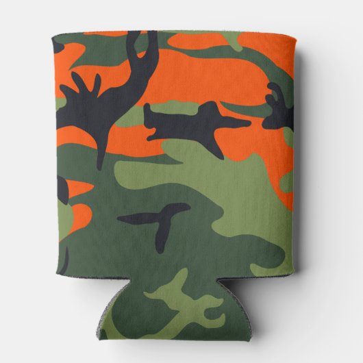 Oranje en groene camouflage, leger, leger blikjeskoeler (Achterkant)