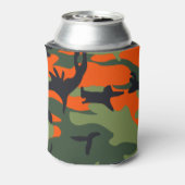 Oranje en groene camouflage, leger, leger blikjeskoeler (Blikje Achterkant)