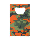 Oranje en groene camouflage, leger, leger creditkaart flessenopener (Achterkant)