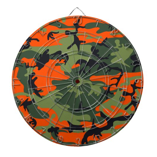 Oranje en groene camouflage, leger, leger dartbord (Voorkant)