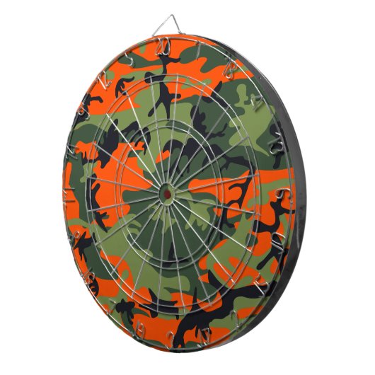 Oranje en groene camouflage, leger, leger dartbord (Voorkant Rechts)