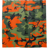 Oranje en groene camouflage, leger, leger douchegordijn (Voorkant)
