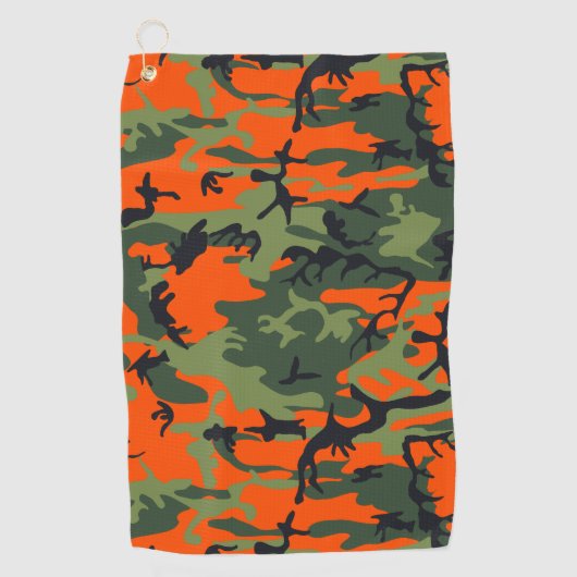 Oranje en groene camouflage, leger, leger golfhanddoek (Voorkant)
