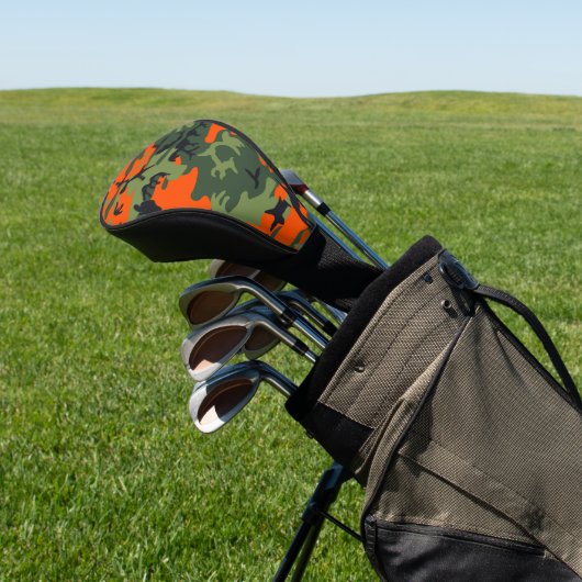 Oranje en groene camouflage, leger, leger golfheadcover (Insitu)