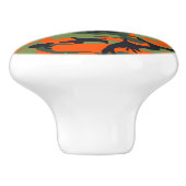 Oranje en groene camouflage, leger, leger keramische knop (Zijkant)