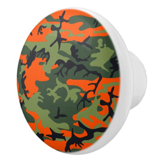 Oranje en groene camouflage, leger, leger keramische knop (Rechts)