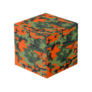 Oranje en groene camouflage, leger, leger kubus
