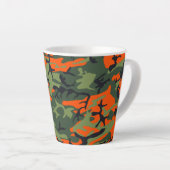 Oranje en groene camouflage, leger, leger latte mok (Rechterhoek)