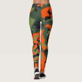 Oranje en groene camouflage, leger, leger leggings (Achterkant)