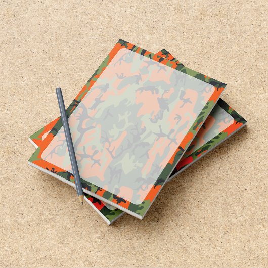Oranje en groene camouflage, leger, leger notitieblok