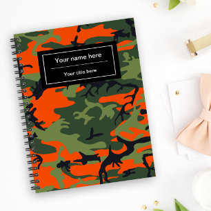 Oranje en groene camouflage, leger, leger notitieboek