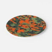 Oranje en groene camouflage, leger, leger papieren bordje (Gekanteld)