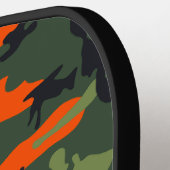 Oranje en groene camouflage, leger, leger pickleball paddle (Links Detail)