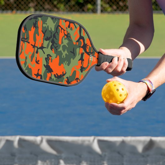 Oranje en groene camouflage, leger, leger pickleball paddle (Insitu)