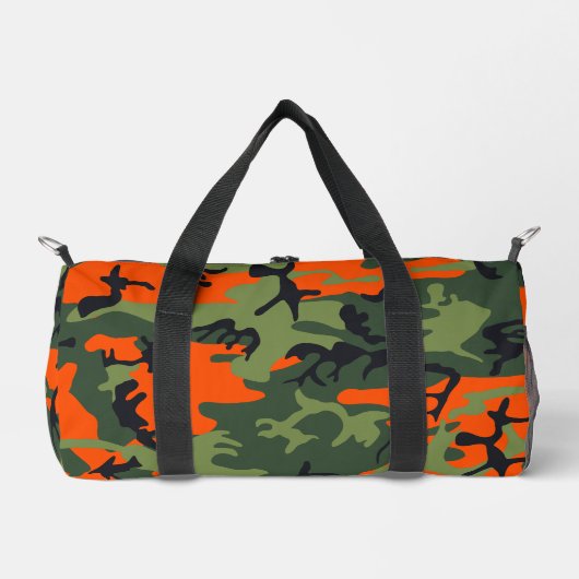 Oranje en groene camouflage, leger, leger plunjezak (Voorkant)