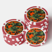 Oranje en groene camouflage, leger, leger poker chips (Opstapeling)