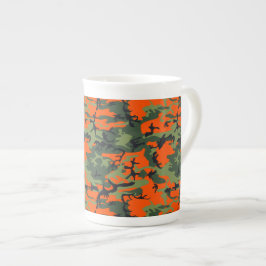 Oranje en groene camouflage, leger, leger porselein kop