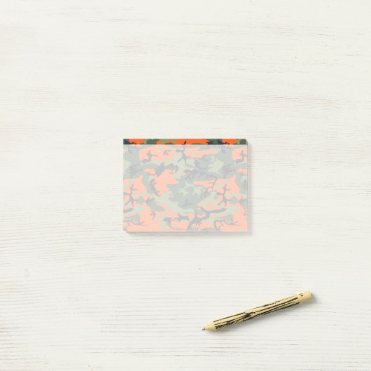 Oranje en groene camouflage, leger, leger post-it® notes (Op bureau)