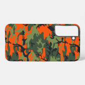 Oranje en groene camouflage, leger, leger samsung galaxy hoesje (Achterkant horizontaal)