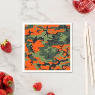 Oranje en groene camouflage, leger, leger servet