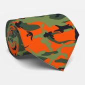 Oranje en groene camouflage, leger, leger stropdas (Opgerold)