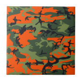 Oranje en groene camouflage, leger, leger tegeltje (Voorkant)