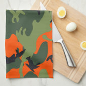 Oranje en groene camouflage, leger, leger theedoek (Quarter Fold)
