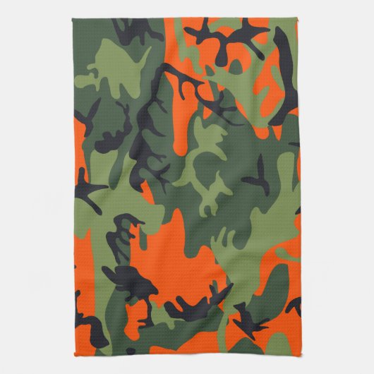 Oranje en groene camouflage, leger, leger theedoek (Verticaal)