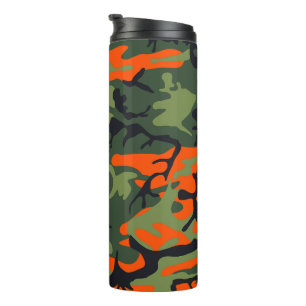 Oranje en groene camouflage, leger, leger thermosbeker