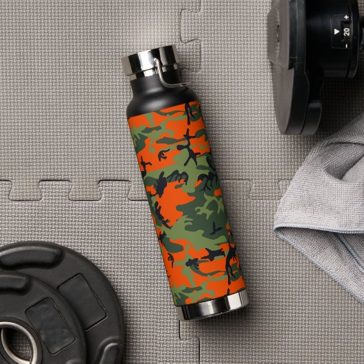 Oranje en groene camouflage, leger, leger waterfles (Gym)